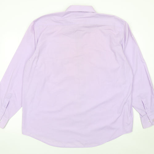 Jason Jones Men’s Purple Long Sleeve Button-Up Shirt Size 17.5 Regular Fit