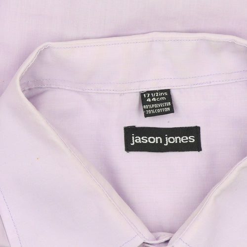 Jason Jones Men’s Purple Long Sleeve Button-Up Shirt Size 17.5 Regular Fit