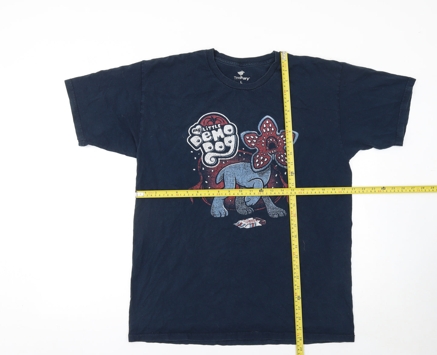 TeeFury Men's Blue Stranger Things My Little Demo Dog Graphic T-Shirt L