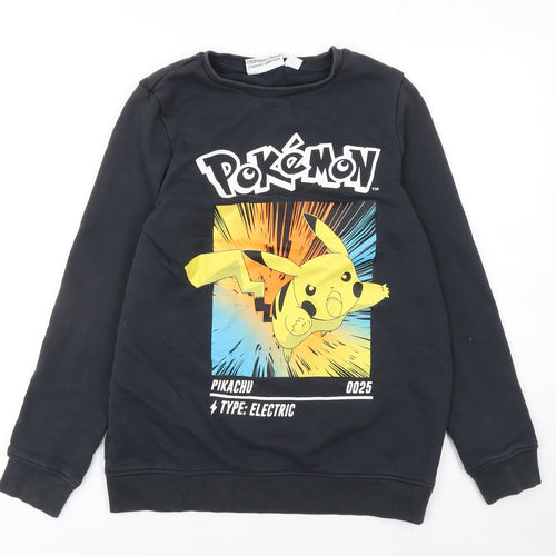 Pokémon Boys Black Pikachu Graphic Pullover Sweatshirt 13-14 Years