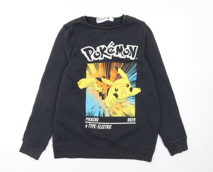 Pokémon Boys Black Pikachu Graphic Pullover Sweatshirt 13-14 Years