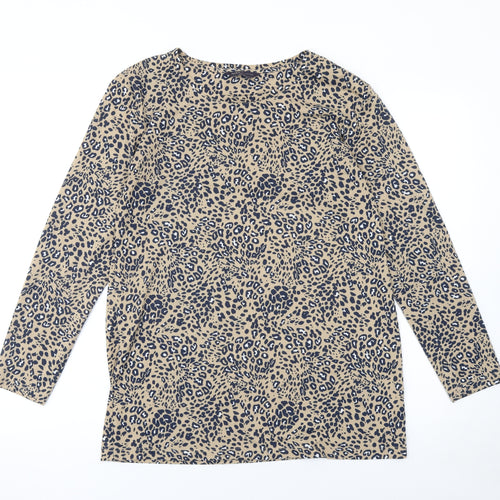Marks and Spencer Women’s Beige Animal Print Long Sleeve Top Size 10