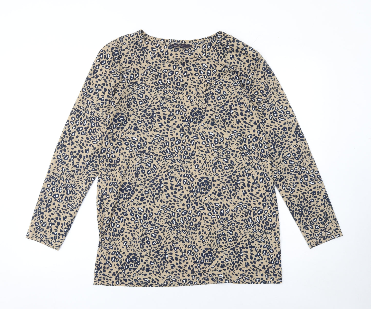 Marks and Spencer Women’s Beige Animal Print Long Sleeve Top Size 10