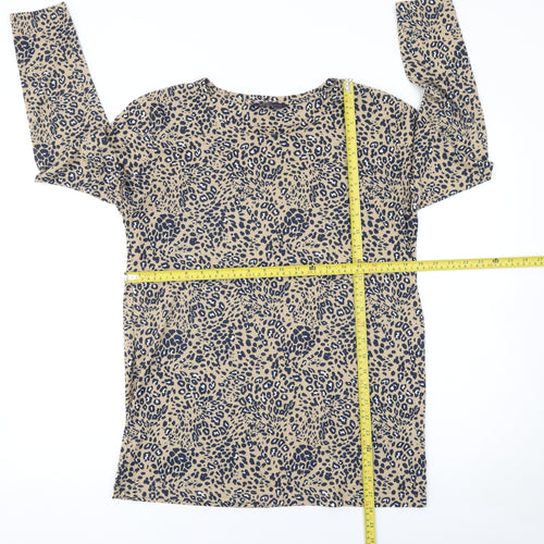 Marks and Spencer Women’s Beige Animal Print Long Sleeve Top Size 10