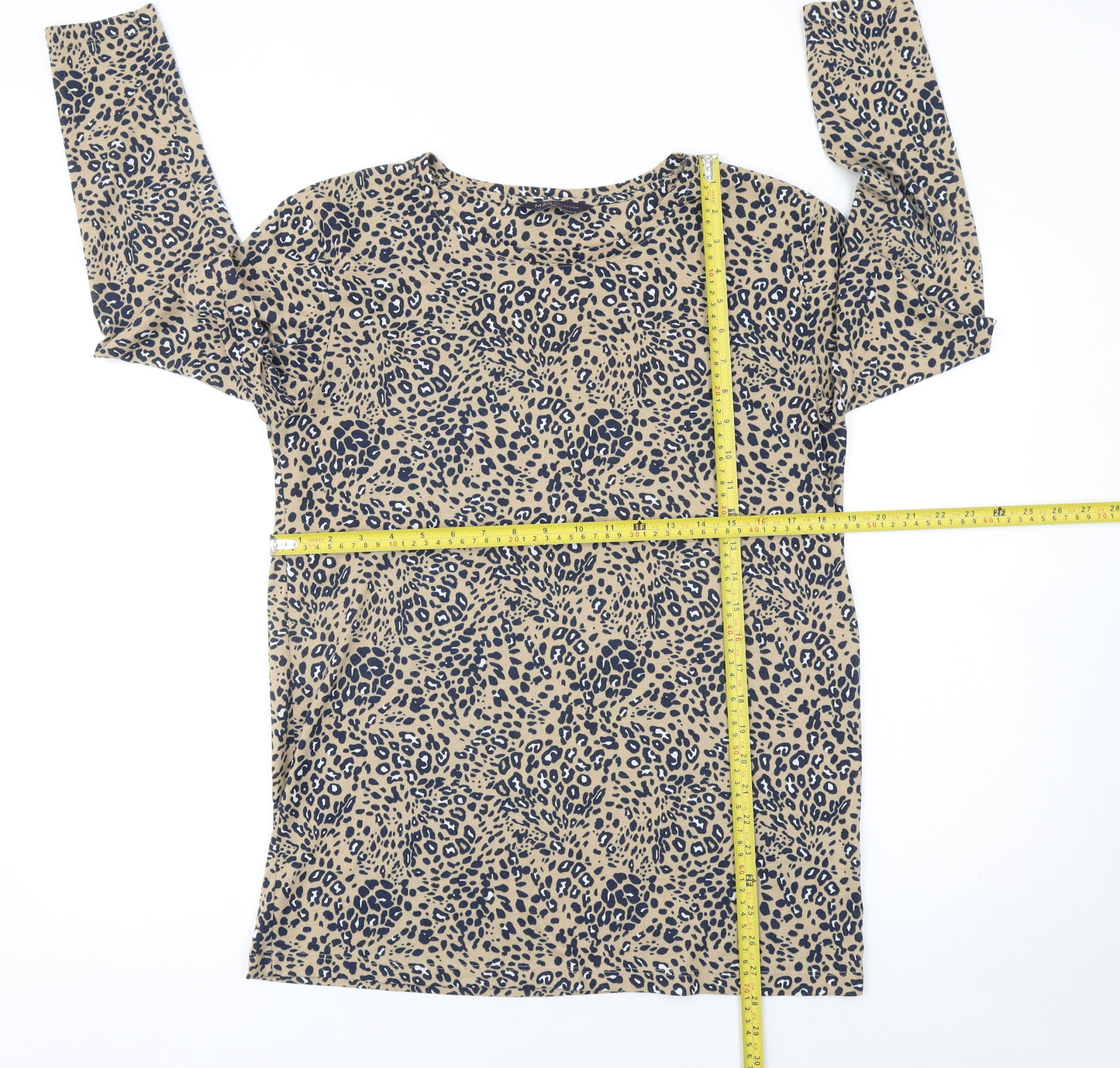 Marks and Spencer Women’s Beige Animal Print Long Sleeve Top Size 10