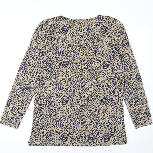 Marks and Spencer Women’s Beige Animal Print Long Sleeve Top Size 10
