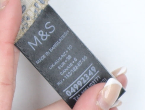 Marks and Spencer Women’s Beige Animal Print Long Sleeve Top Size 10