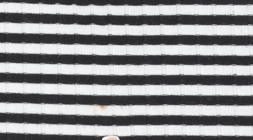 Next Women’s Black Striped Mock Neck Long Sleeve Zip Top Size 10