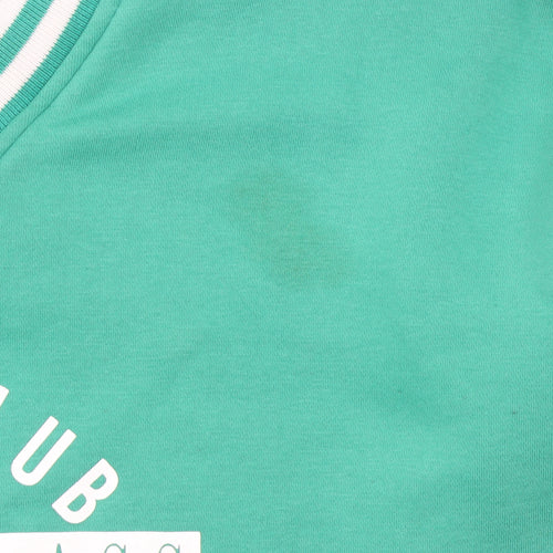 Playboy x Missguided Green Cropped V-Neck Sweatshirt Women's Size M