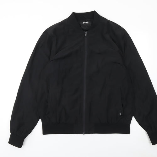 Burton Menswear London Men’s Black Bomber Jacket L Full Zip Polyester