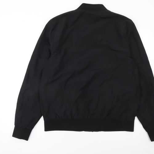 Burton Menswear London Men’s Black Bomber Jacket L Full Zip Polyester