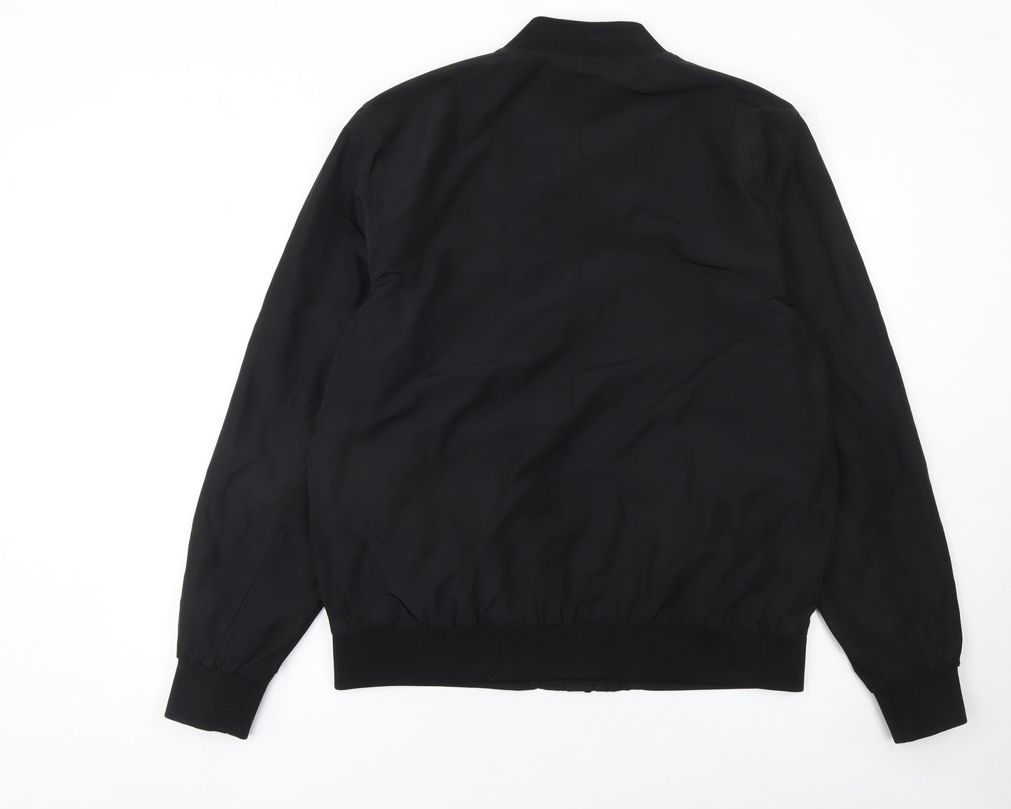 Burton Menswear London Men’s Black Bomber Jacket L Full Zip Polyester