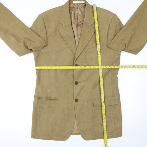 Marks and Spencer Men's Brown 40L Wool Blend Long Blazer Jacket
