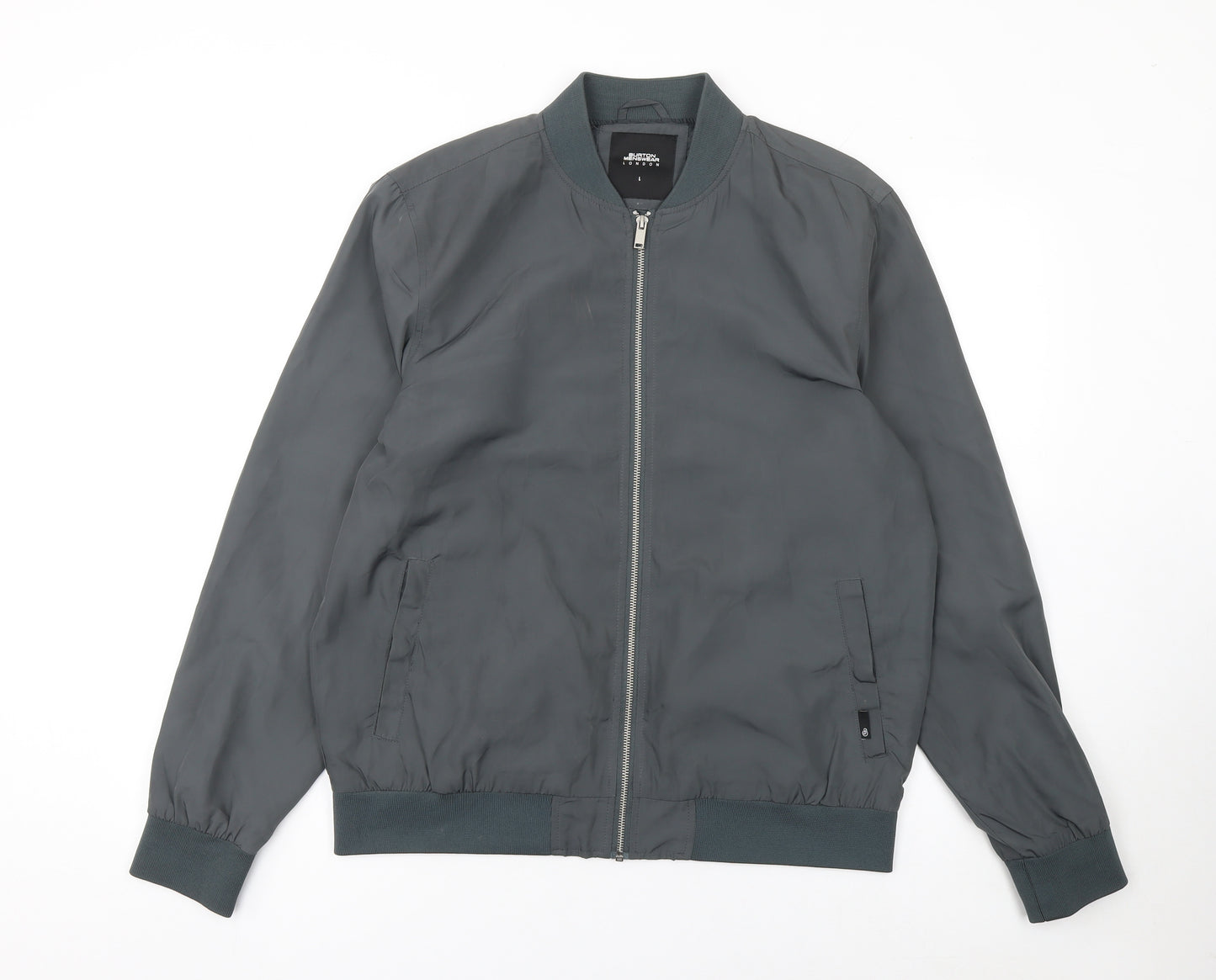 Burton Menswear London Men’s Grey L Bomber Jacket Full Zip Casual
