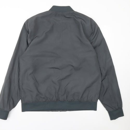 Burton Menswear London Men’s Grey L Bomber Jacket Full Zip Casual