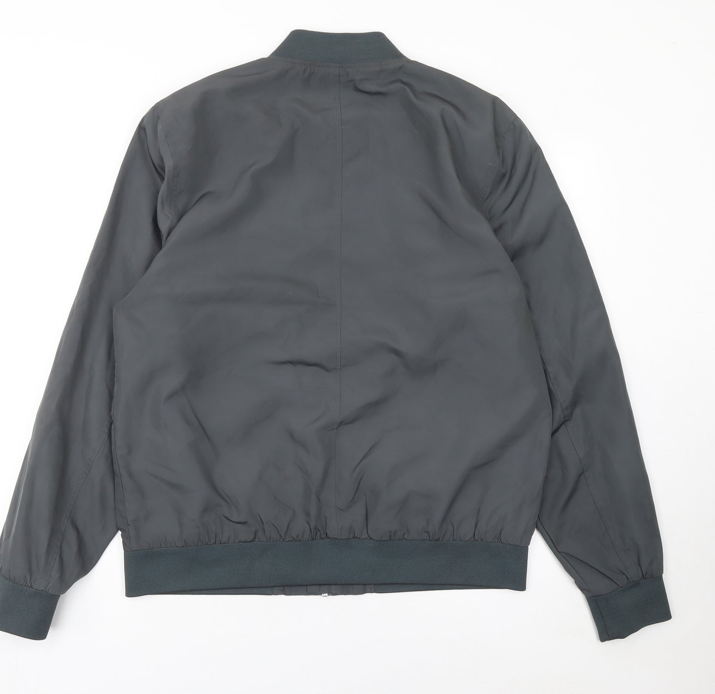 Burton Menswear London Men’s Grey L Bomber Jacket Full Zip Casual