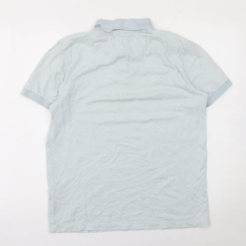 BOSS Men's Blue Pima Cotton Polo Shirt Size L Short Sleeve