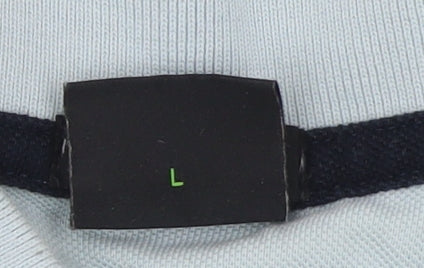 BOSS Men's Blue Pima Cotton Polo Shirt Size L Short Sleeve