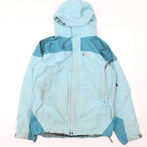 Berghaus Women Blue Waterproof Hooded Rain Jacket Size 14
