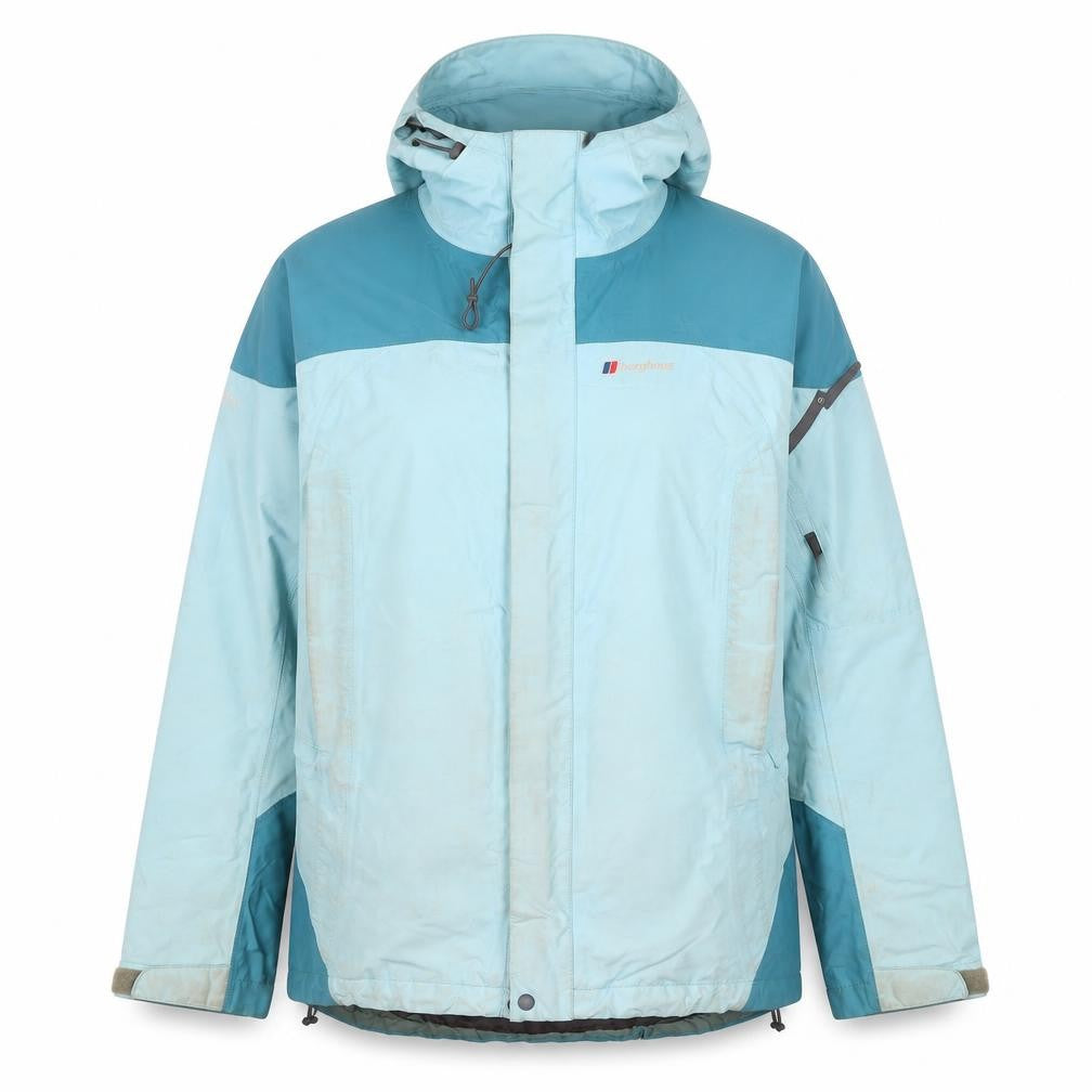 Berghaus Women Blue Waterproof Hooded Rain Jacket Size 14
