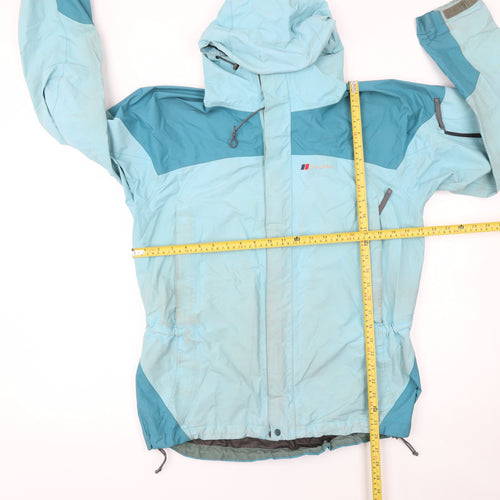 Berghaus Women Blue Waterproof Hooded Rain Jacket Size 14