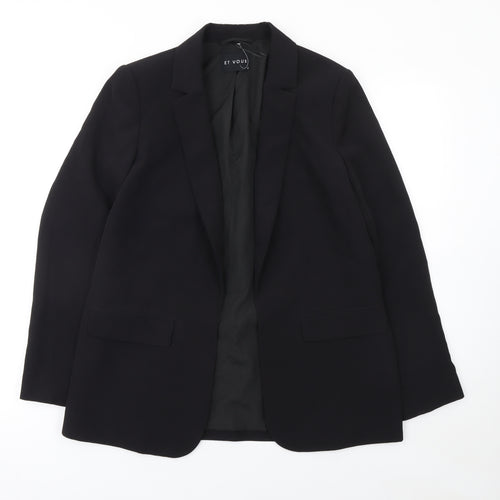 Et Vous Women’s Black Size 8 Tailored Single-Breasted Blazer
