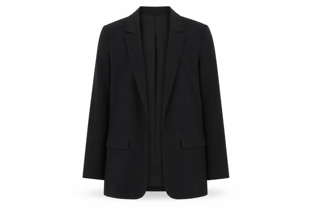 Front view of Et Vous Women’s Black, size UK 8, Tailored Single-Breasted Blazer