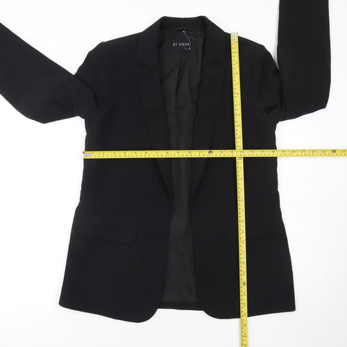Et Vous Women’s Black Size 8 Tailored Single-Breasted Blazer