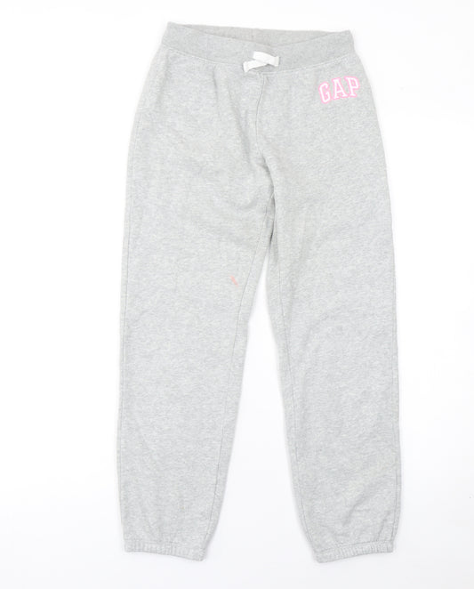 GAP Kids Girls Grey Jogger Sweatpants 12-13 Years Cotton Blend Casual