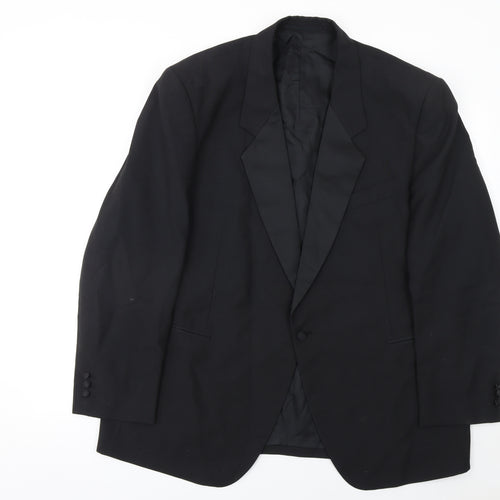 Varteks Men’s Black 46 Regular Wool Shawl Lapel Jacket