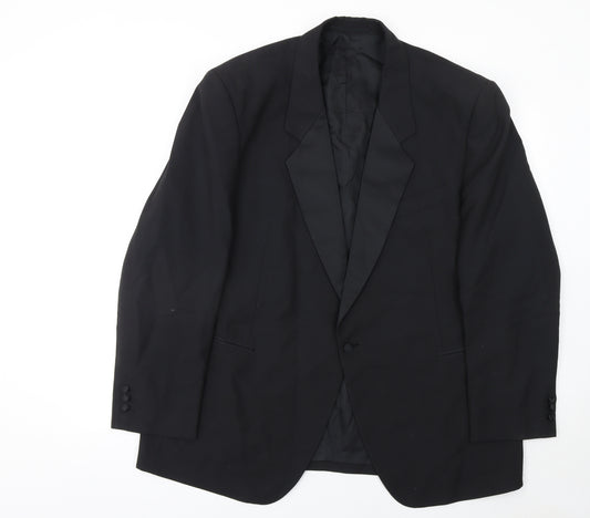 Varteks Men’s Black 46 Regular Wool Shawl Lapel Jacket