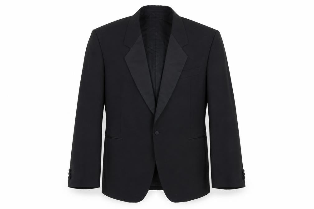 Front view of Varteks Men’s Black 46 Regular Wool Shawl Lapel Jacket