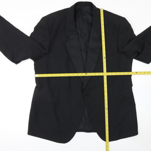 Varteks Men’s Black 46 Regular Wool Shawl Lapel Jacket