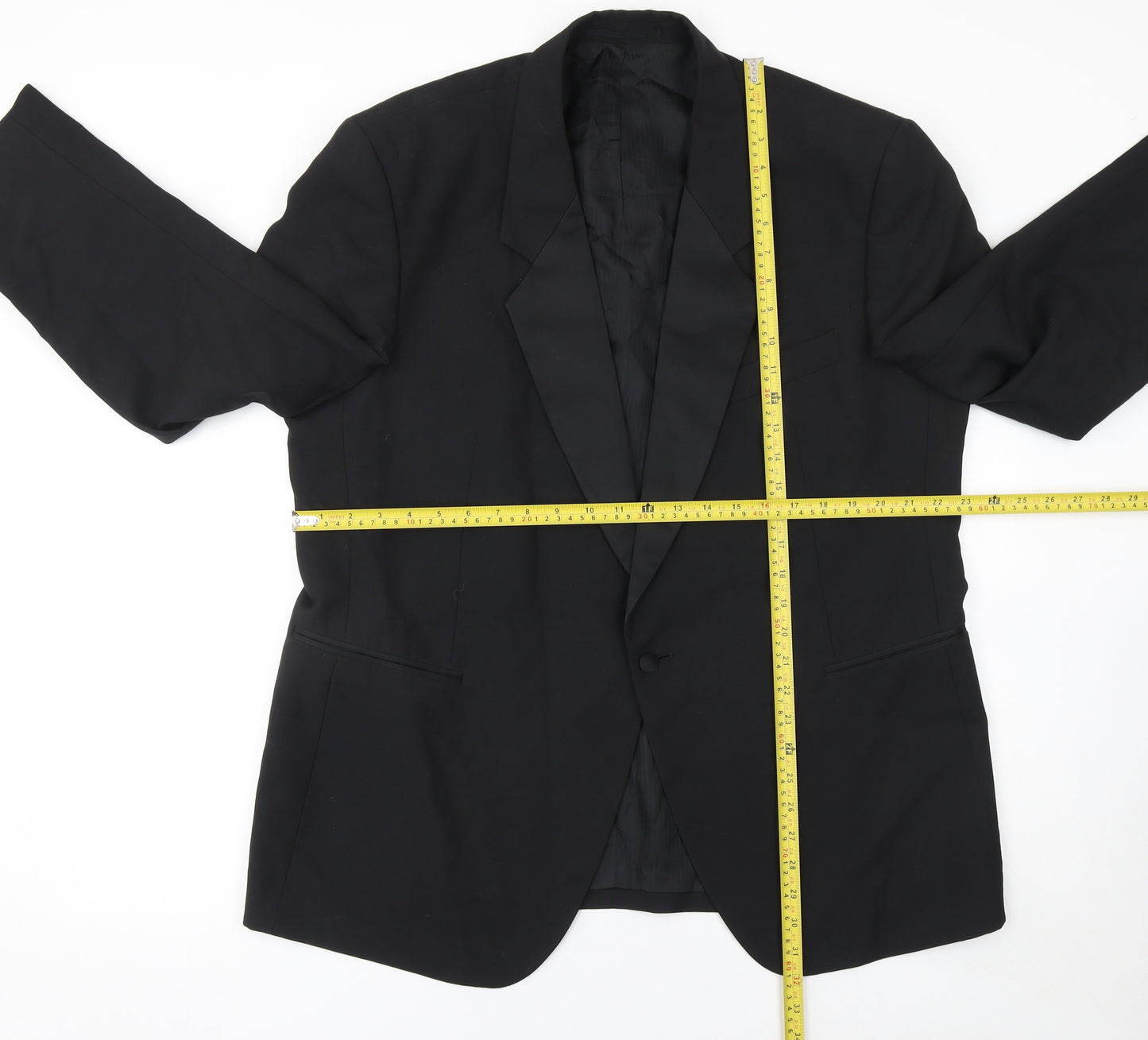 Varteks Men’s Black 46 Regular Wool Shawl Lapel Jacket