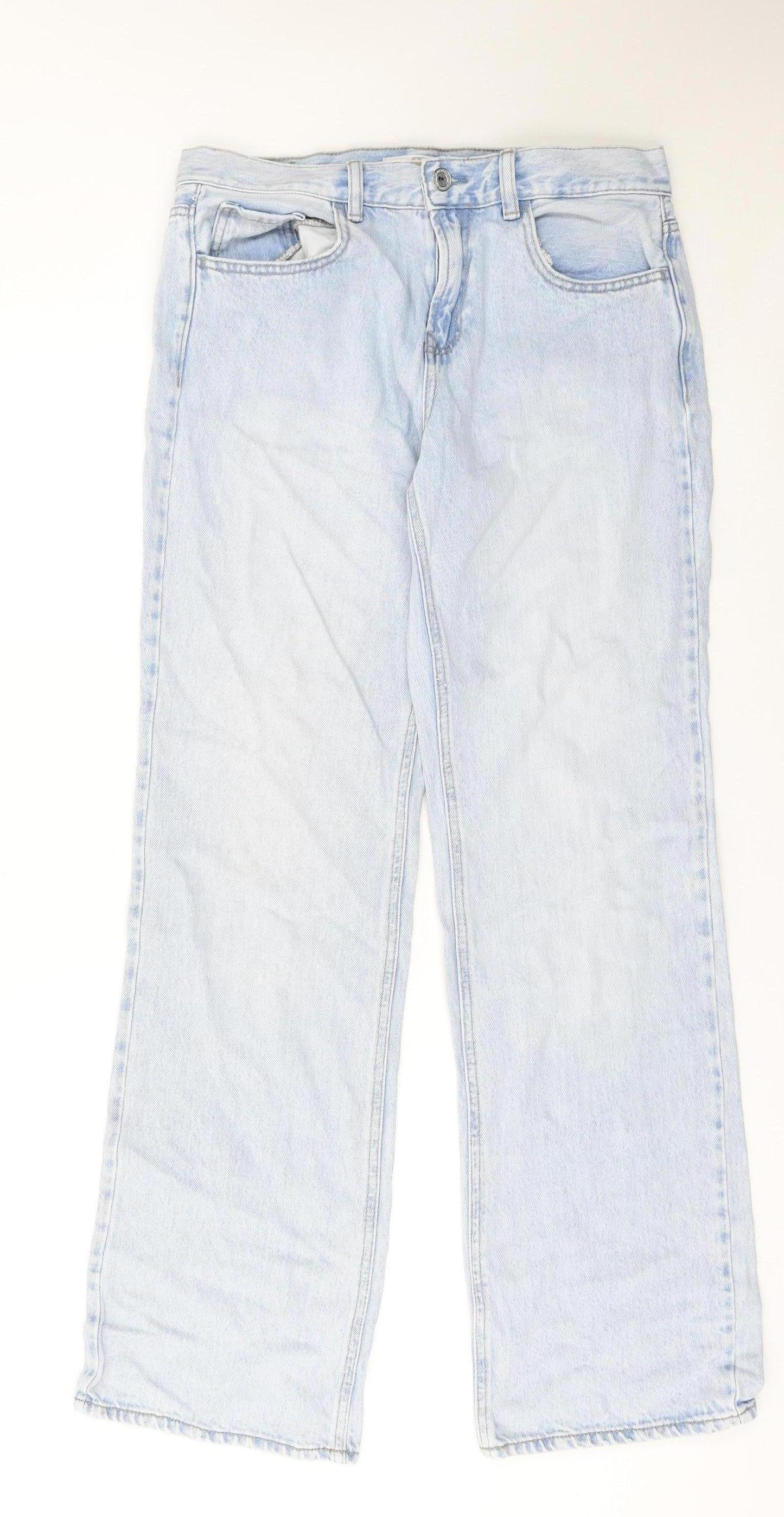 Stradivarius Unisex Light Blue Straight Leg Denim Jeans M