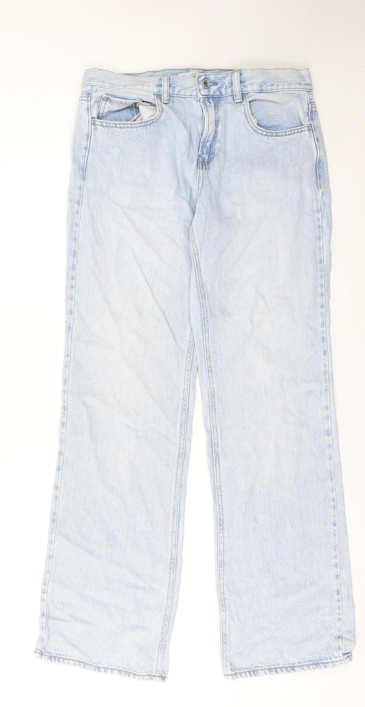 Stradivarius Unisex Light Blue Straight Leg Denim Jeans M