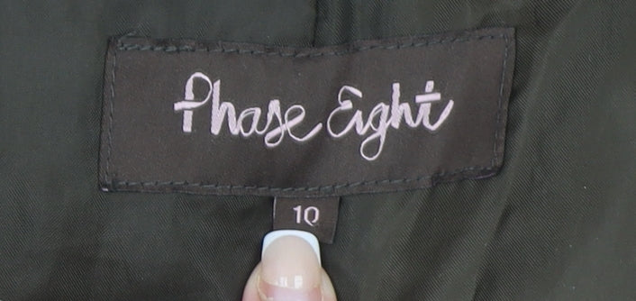 Phase Eight Women’s Brown Hooded Puffer Coat Size 10 Down Filled