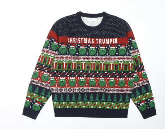 Next Men’s Multicoloured Christmas Trumper Jumper L Knit Pullover