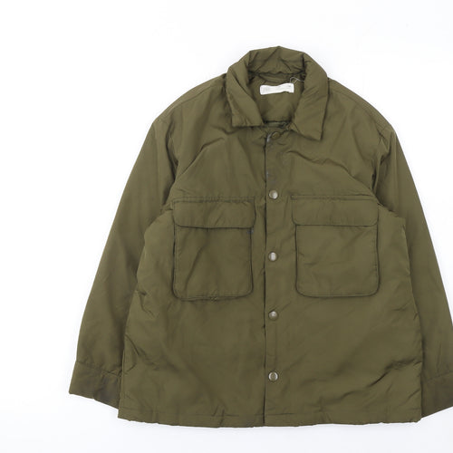 Zara Girls Green Mid-Length Padded Basic Jacket Size 9 Years