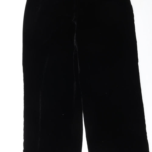 Nitya Womens Black Velvet Wide-Leg Trousers Size 14