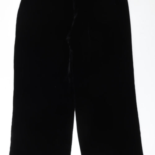 Nitya Womens Black Velvet Wide-Leg Trousers Size 14