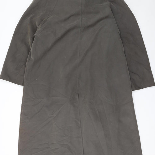 Dannimac Women's Brown Long Overcoat with Faux Fur Collar Size M