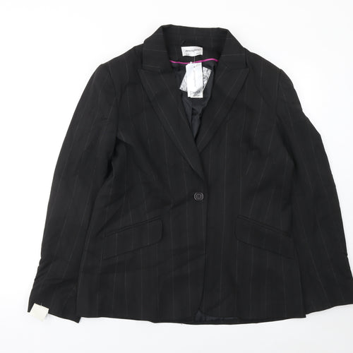 Atmosphere Womens Black Pinstripe Blazer UK 16 Single-Breasted Jacket