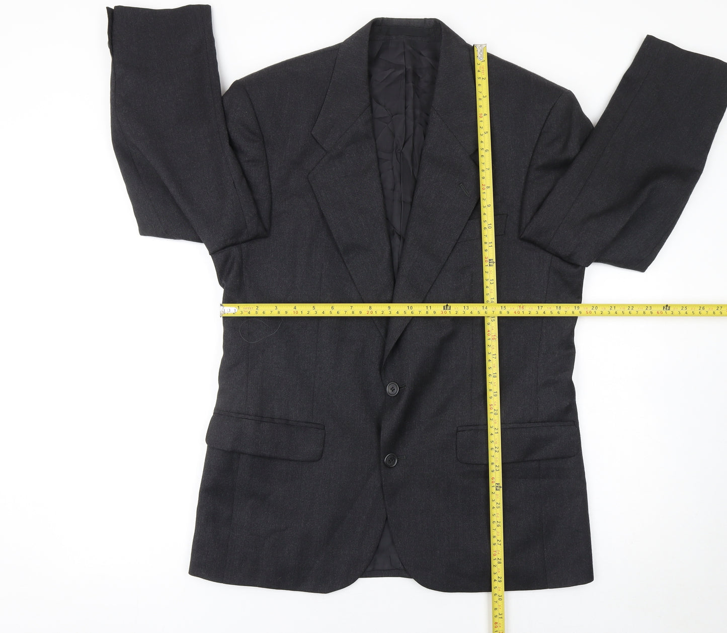 Centaur Original Men's Black Wool Blend 38 Short Blazer Jacket