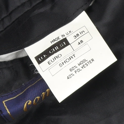 Centaur Original Men's Black Wool Blend 38 Short Blazer Jacket