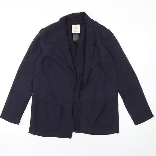 Pins and Needles Womens Navy Shawl Collar Blazer Jacket Size S Polyester