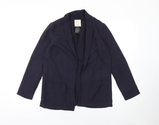 Pins and Needles Womens Navy Shawl Collar Blazer Jacket Size S Polyester