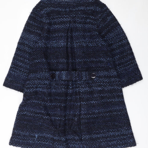 Monsoon Women Blue Chunky Knit Wool Blend Cape Jumper Size 14