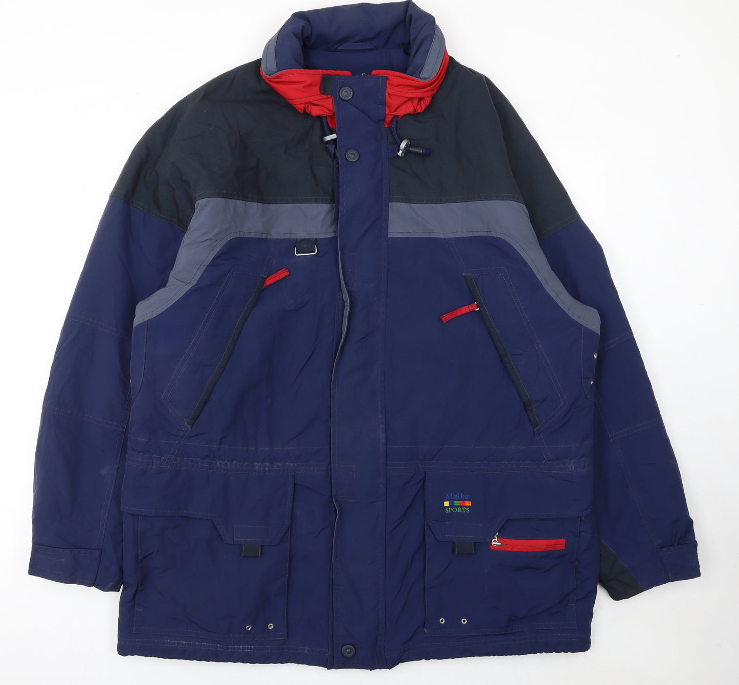 Melka Men's Blue Winter Parka Jacket Size 52 Regular Fit Full Zip Hooded