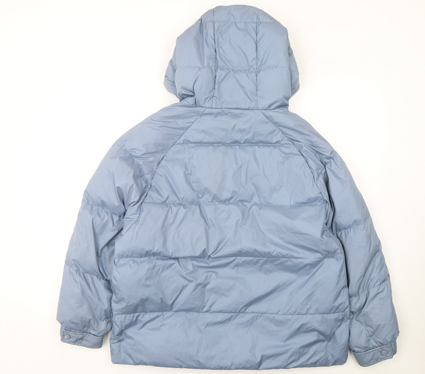 MILK Womens Blue Hooded Puffer Jacket Size S Winter Casual Coat